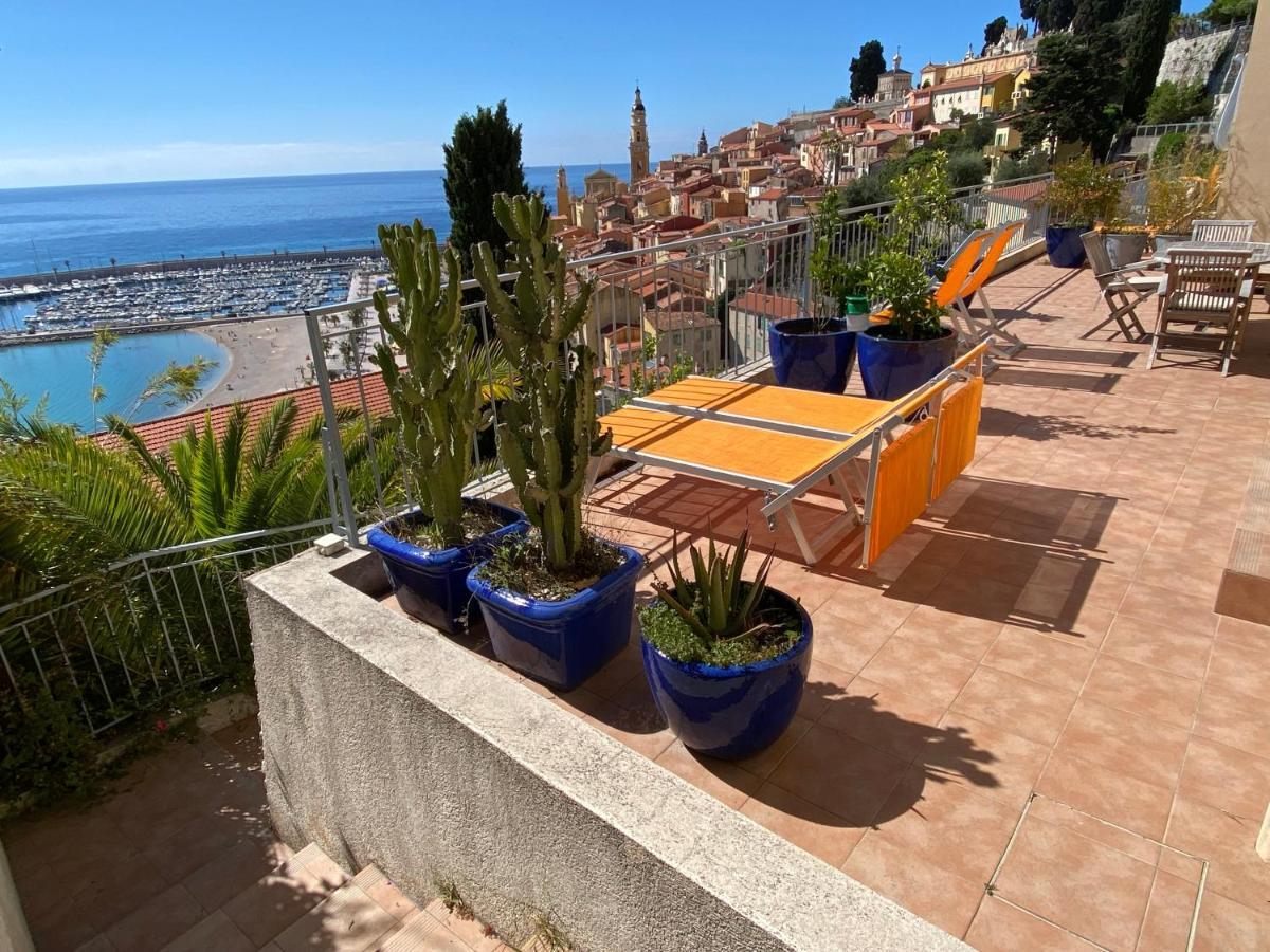 Villa L'Ensoleillee Vue Panoramique Mer, 250 M De La Plage Et Du Centre Ville Ментона Экстерьер фото