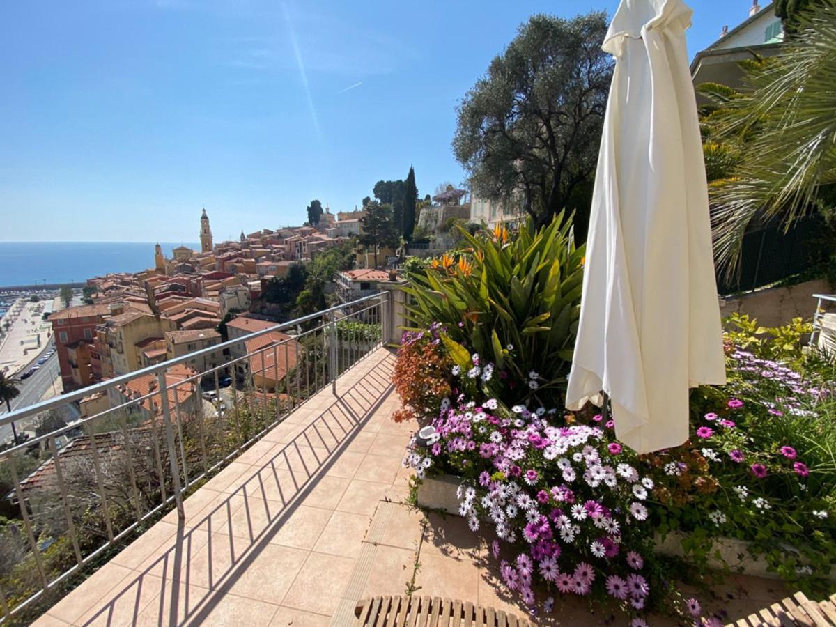 Villa L'Ensoleillee Vue Panoramique Mer, 250 M De La Plage Et Du Centre Ville Ментона Экстерьер фото