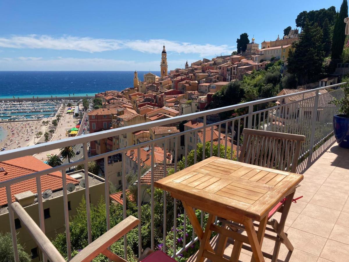 Villa L'Ensoleillee Vue Panoramique Mer, 250 M De La Plage Et Du Centre Ville Ментона Экстерьер фото