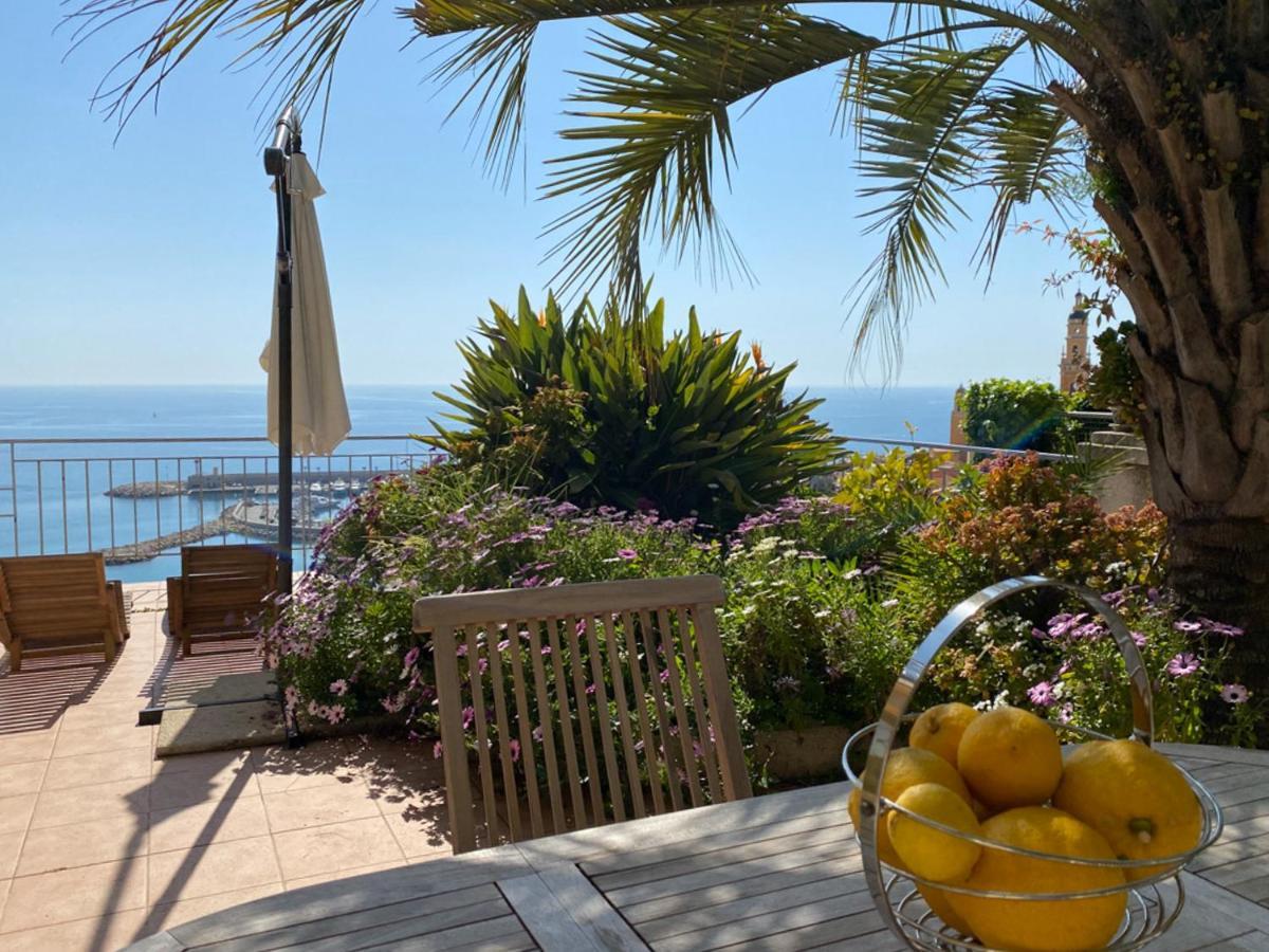 Villa L'Ensoleillee Vue Panoramique Mer, 250 M De La Plage Et Du Centre Ville Ментона Экстерьер фото